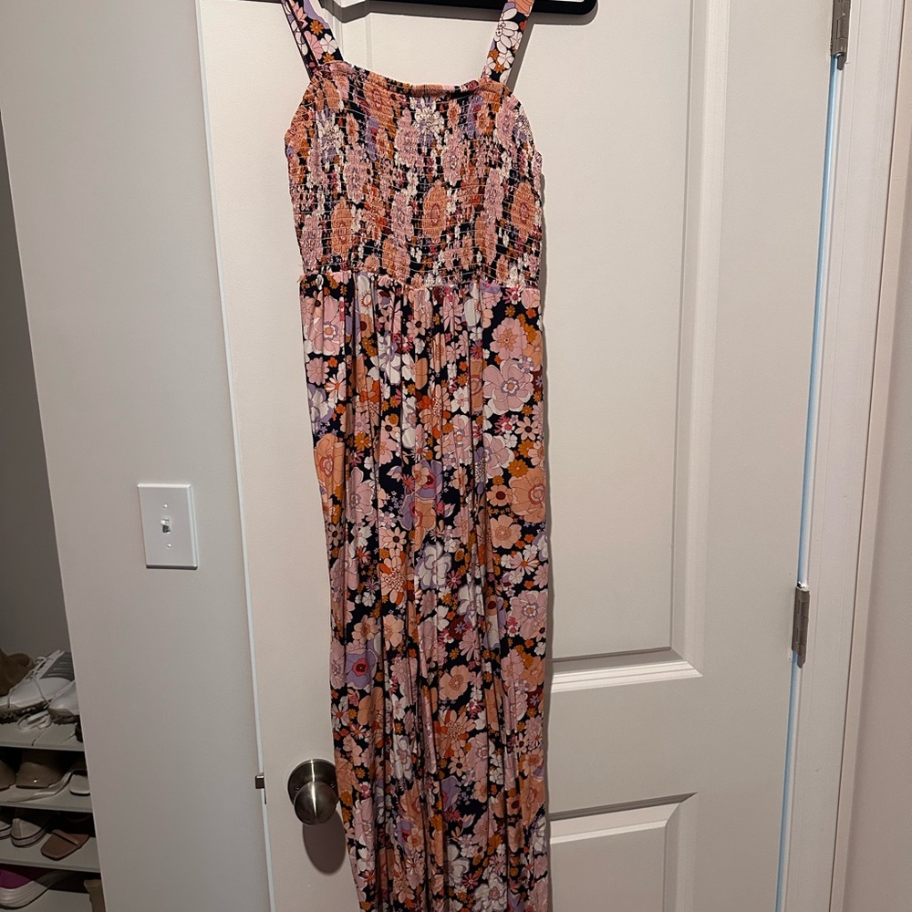 Floral romper with Pink and Orange